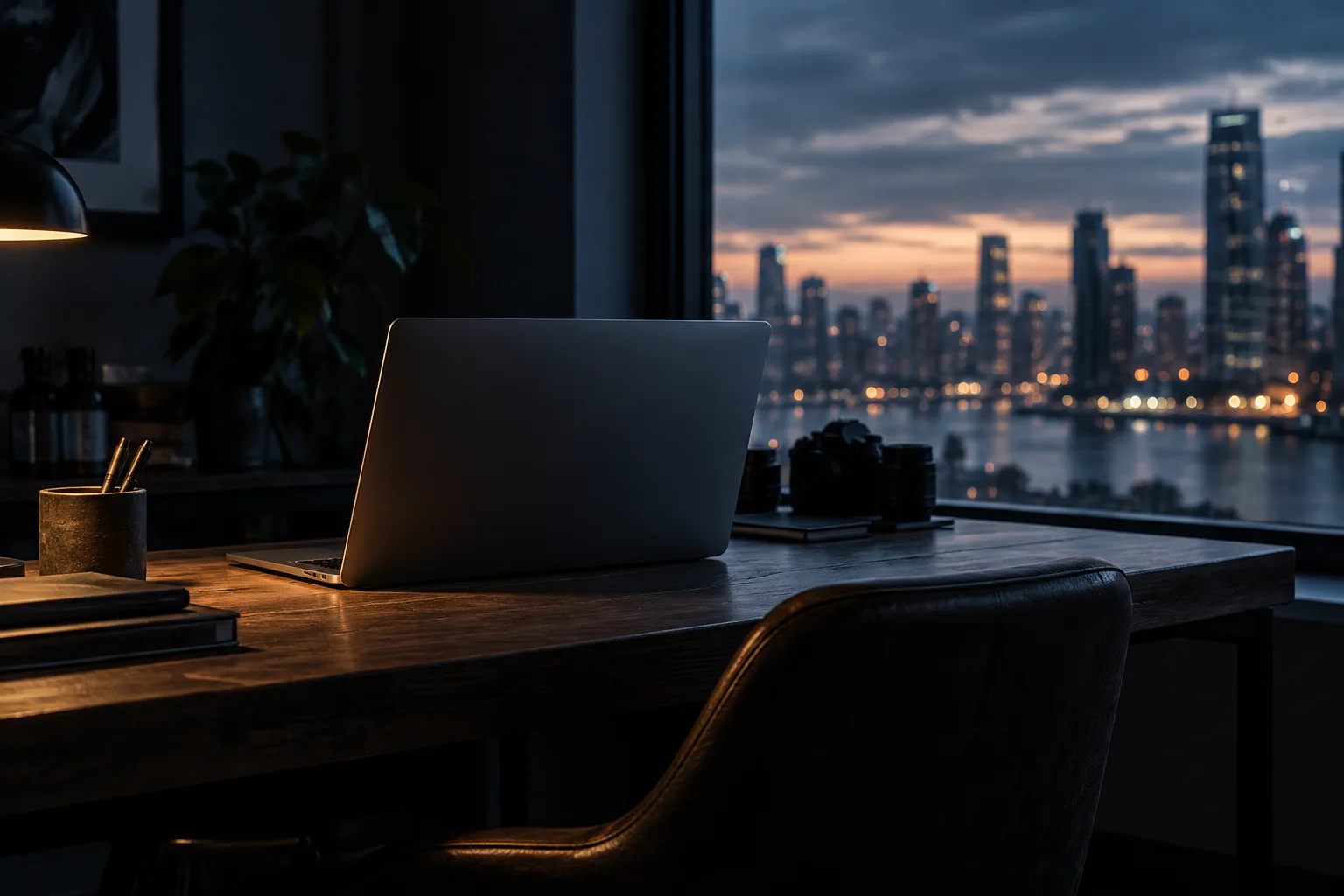 A laptop in a quiet workspace